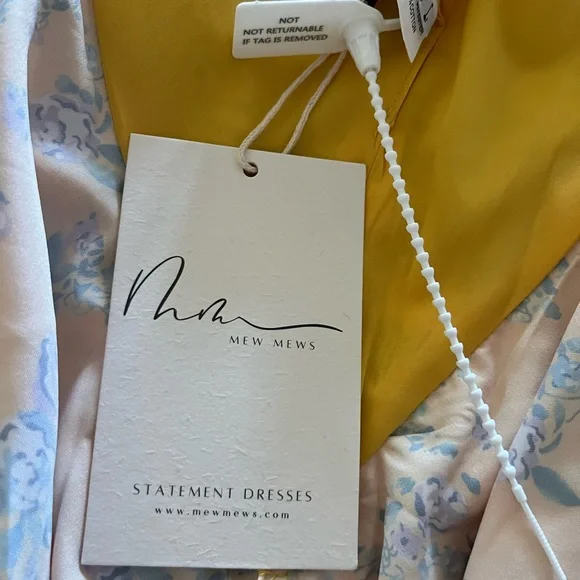 Mew Mews Yellow Floral Ruffled dress size L fits M Bronx and Banco inspired. - Picture 6 of 14